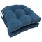 16-inch Solid Microsuede U-shaped Tufted Chair Cushions (Set of 2) - Indigo